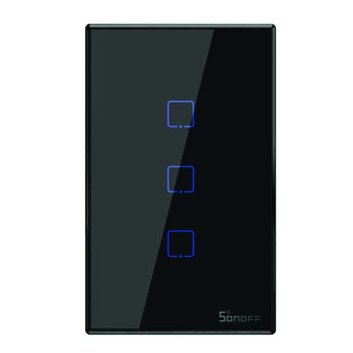 Sonoff Black 3-Lever Wifi Touch Panel Light Switch