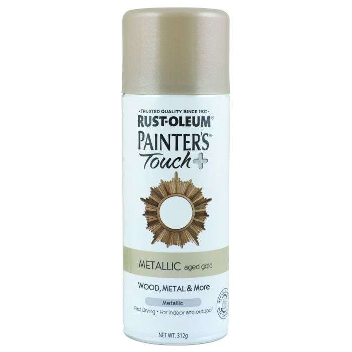 Rust-Oleum Painter's Touch Plus Metallic Spray Paint Aged Gold 312g