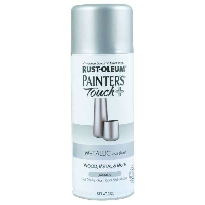 Rust-Oleum Painter's Touch Plus Metallic Spray Paint Ash Silver 312g