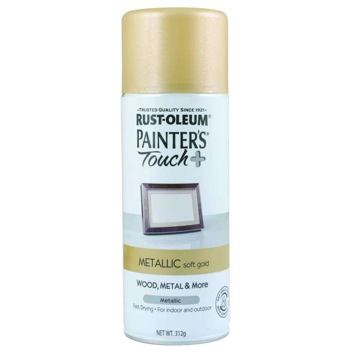 Rust-Oleum Painter's Touch Plus Metallic Spray Paint Soft Gold 312g