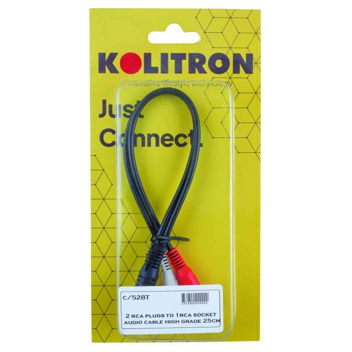 2RCA Male To 1RCA Female Audio Cable 250mm