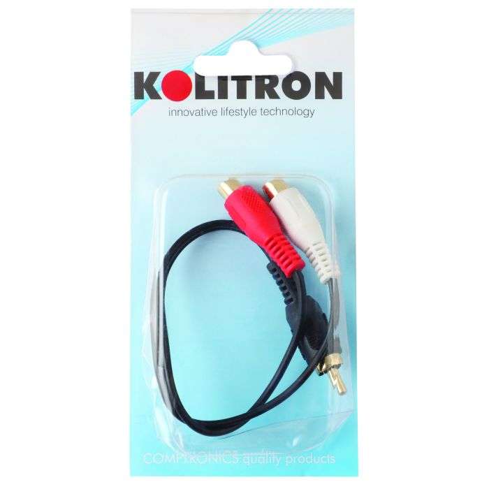 1RCA Male To 2RCA Female Audio Cable 250mm