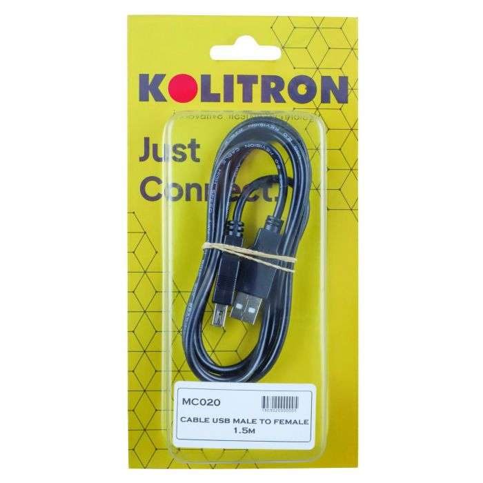 USB Male To USB Female Cable 1.5m