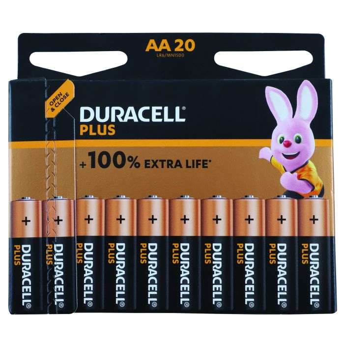 Duracell Plus AA Batteries - 20 Pack
