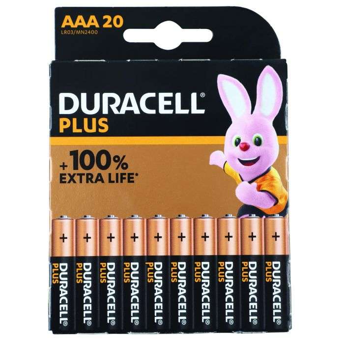 Duracell Plus AAA Batteries - 20 Pack