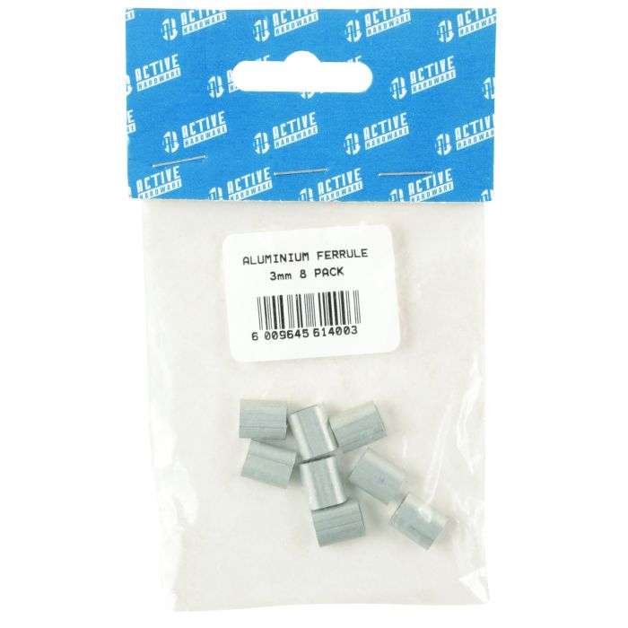 Active Hardware Aluminium Oval Ferrules 3mm - 8 Pack