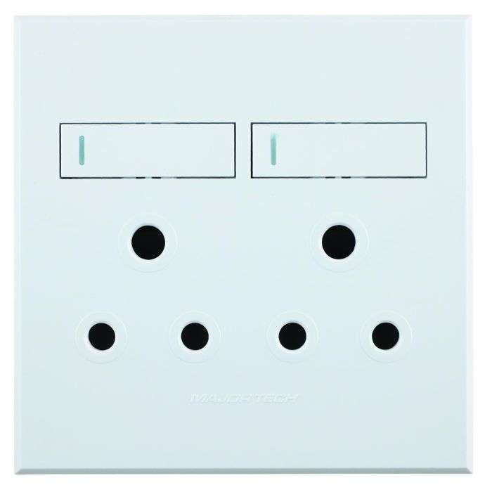 Veti 3 White Double 2 RSA Wall Socket 4x4