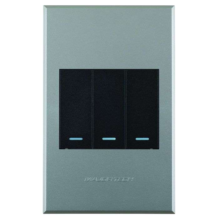 Veti 3 Graphite & Titanium 3-Lever 1-Way Light Switch 2x4
