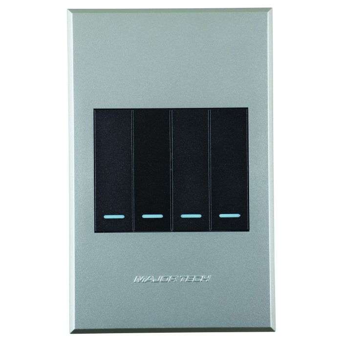 Veti 3 Graphite & Titanium 4-Lever 2-Way Light Switch 2x4