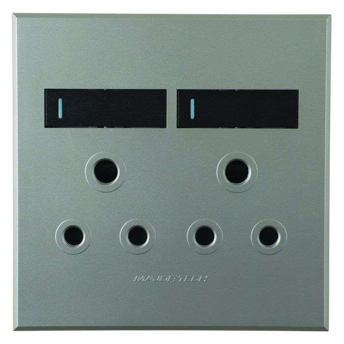 Veti 3 Graphite & Titanium Double 2 RSA Wall Socket 4x4