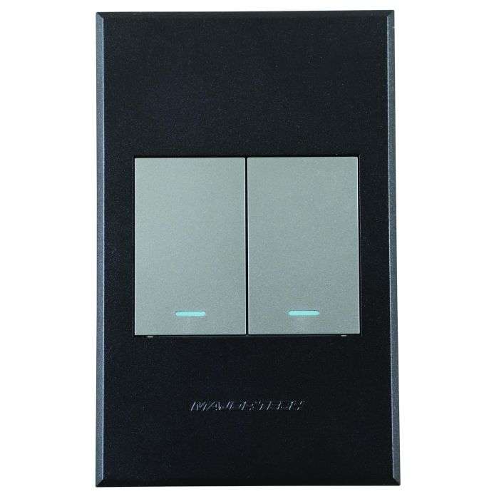 Veti 3 Titanium & Graphite 2-Lever 1-Way Light Switch 2x4