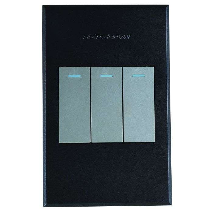 Veti 3 Titanium & Graphite 3-Lever 1-Way Light Switch 2x4