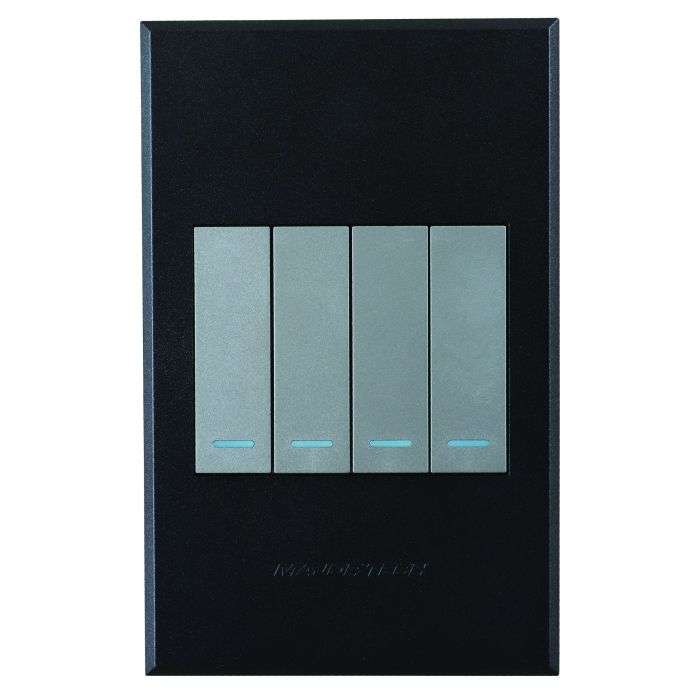 Veti 3 Titanium & Graphite 4-Lever 2-Way Light Switch 2x4