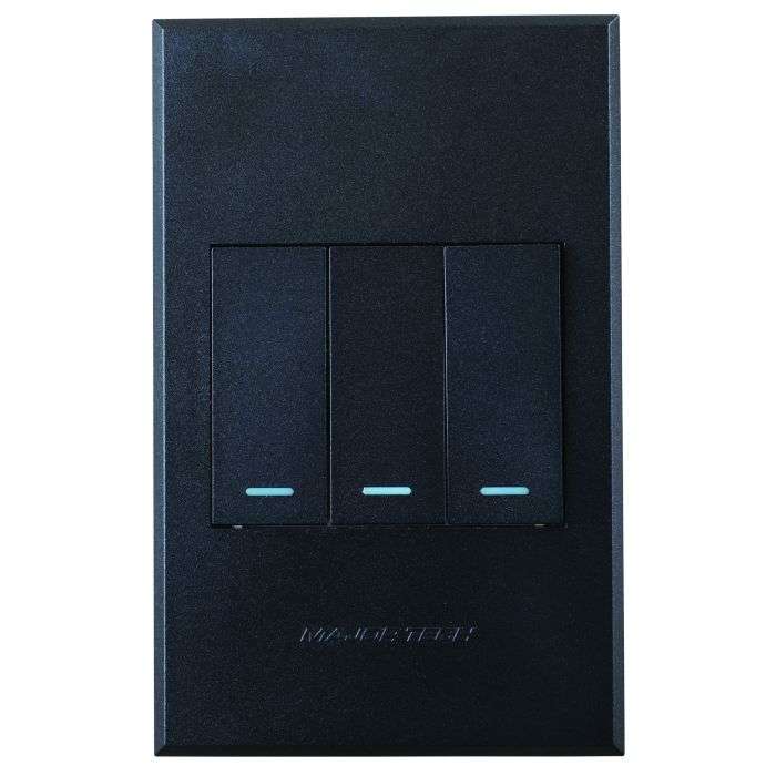 Veti 3 Graphite 3-Lever 1-Way Light Switch 2x4