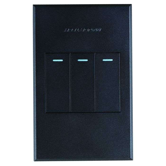 Veti 3 Graphite 3-Lever 2-Way Light Switch 2x4
