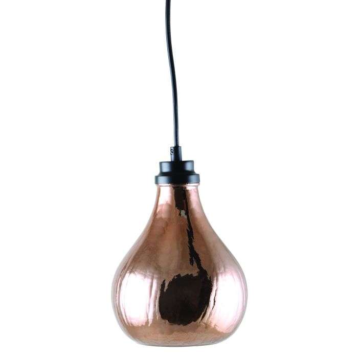 Bright Star Rose Copper Glass Pendant 160mm
