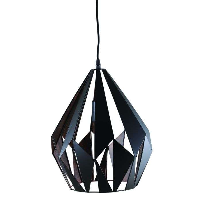Eurolux Black & Copper Carlton 1 Pendant 310mm