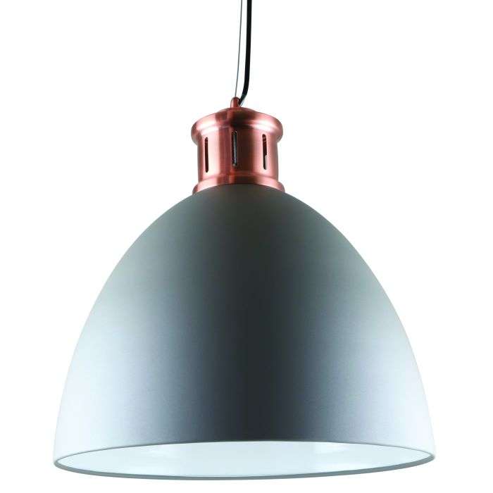 Radiant Steel Grey & Copper Pendant 400mm