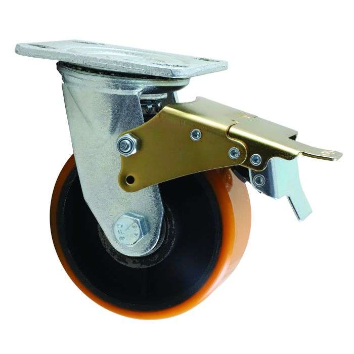Castor & Ladder Heavy Duty Swivel Pub Castor Wheel With Brake 125mm
