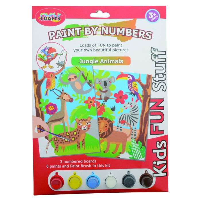 Crazy Crafts Jungle Animals Paint By Number Set