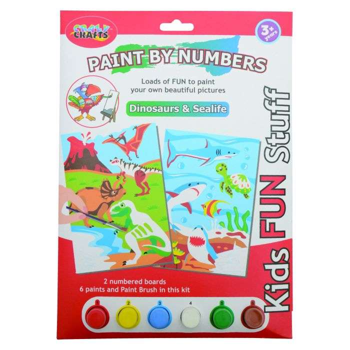 Crazy Crafts Dino & Sealife Paint By Number Set