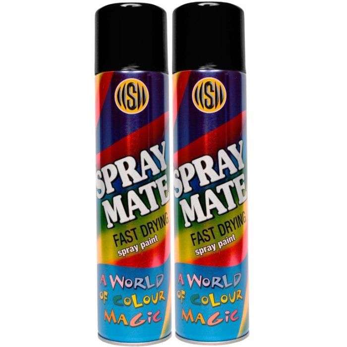 Spraymate Black Gloss Banded Spraypaint 2 x 250ml