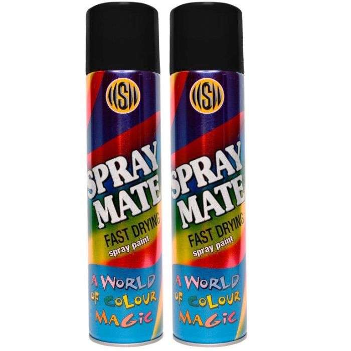 Spraymate Matt Black Banded Spraypaint 2 x 250ml