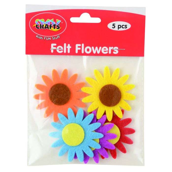 Crazy Crafts 5 Piece Felt Flowers