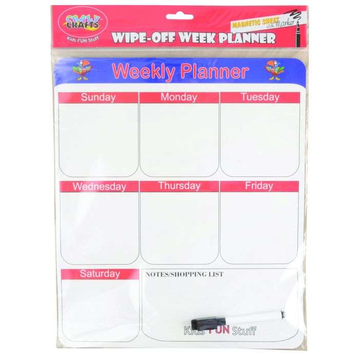 Crazy Crafts Magnetic Wipe-Off Week Planner