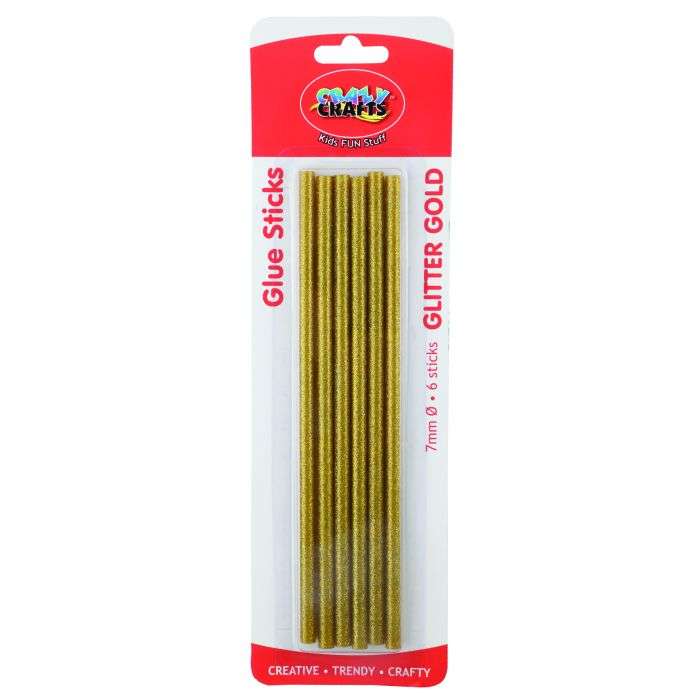 Crazy Crafts Glitter Gold Glue Sticks 7mm