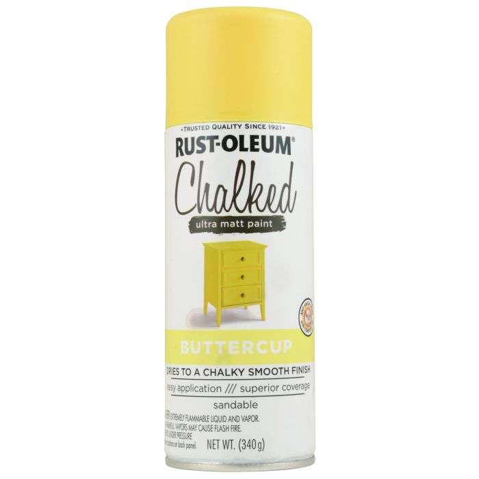 Rust-Oleum Chalked Ultra Matt Spray Paint Buttercup 340g