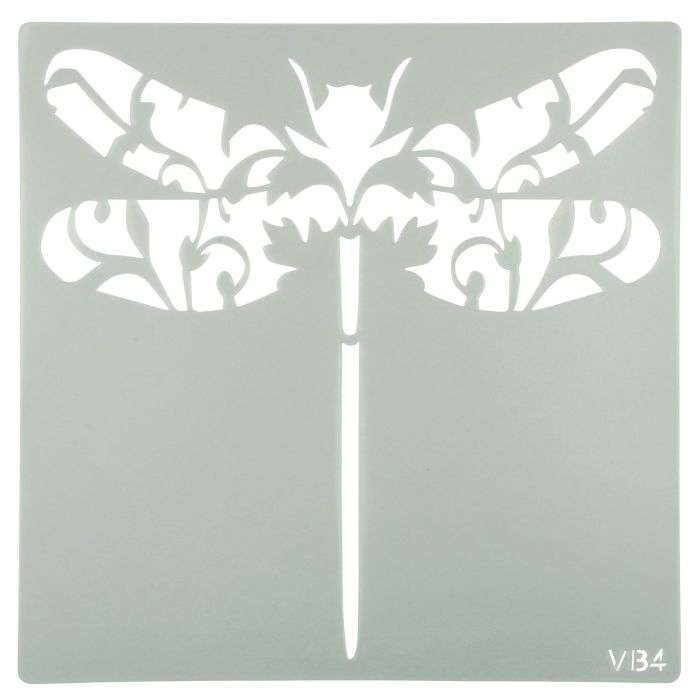 Granny B's 300 x 300mm Ornate Dragon Fly Deco Stencil
