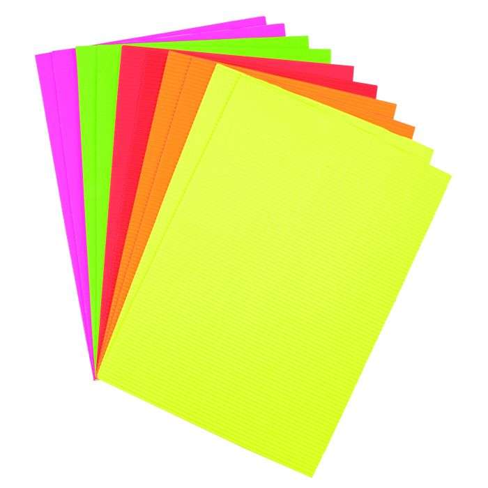 Dala Corrugated Neon A4 Card 170g - 10 Pack