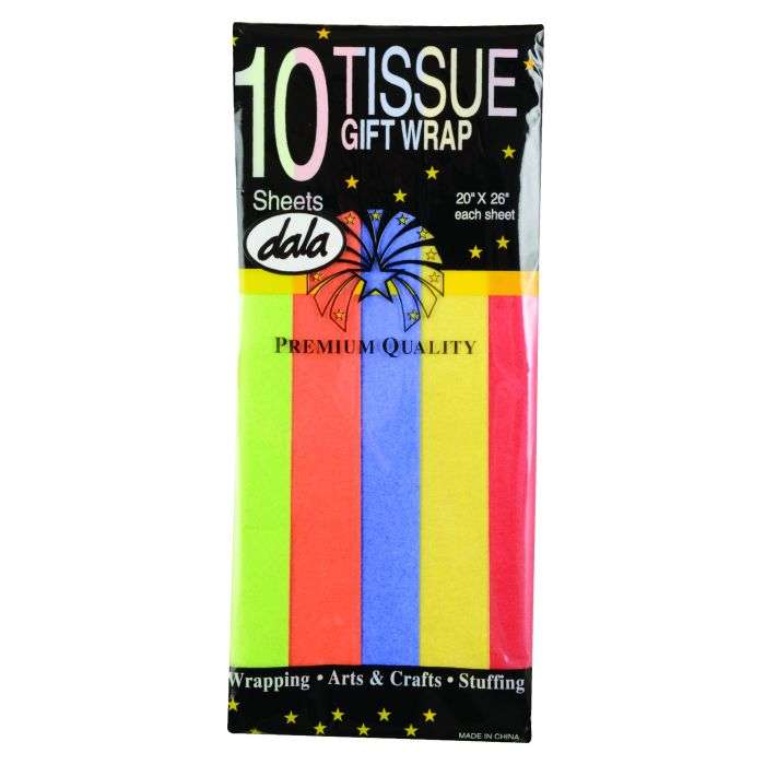 Dala Bright Colour Assorted Tissue Paper - 10 Pack