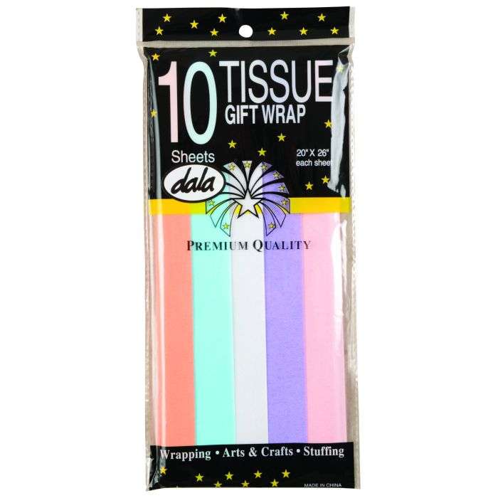 Dala Pastel Colour Assorted Tissue Paper - 10 Pack