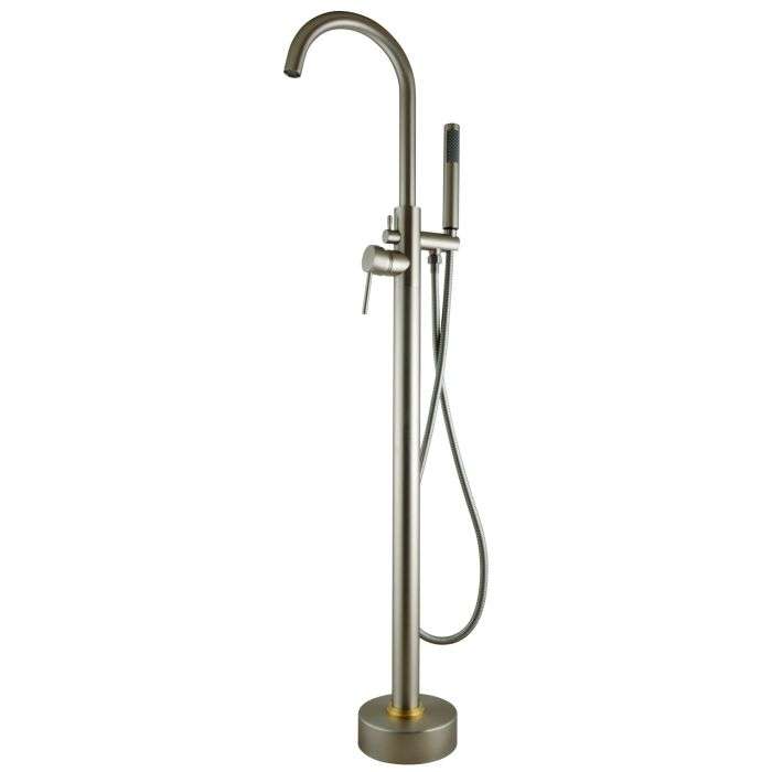 Bijiou Satin Nickel Stylet Freestanding Bath Mixer