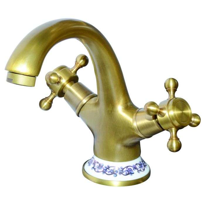 Trendy Taps Floral & Brass Basin Mixer