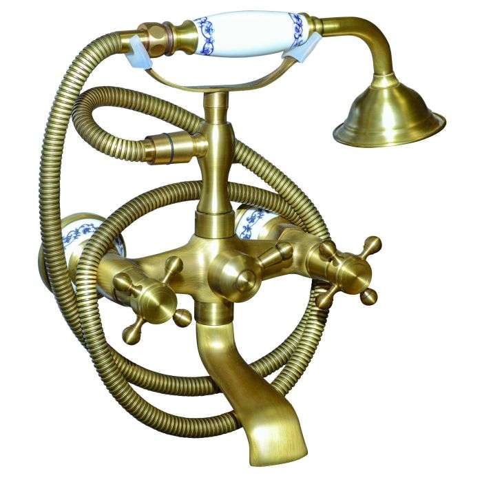 Trendy Taps Floral & Brass Bath Mixer