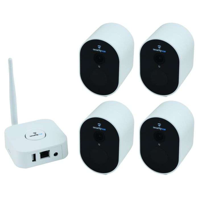 Securityvue Smarthome 1080P HD Wireless Rechargeable 4 Camera NVR Kit