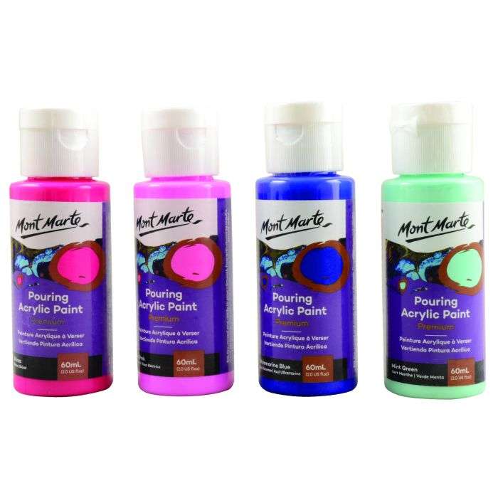 Mont Marte Aurora Pouring Acrylic Paint 60ml - 4 Pack