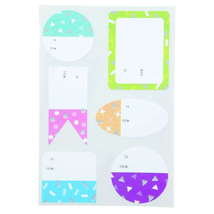 Tower 12 Piece Multi-Shaped Birthday Labels