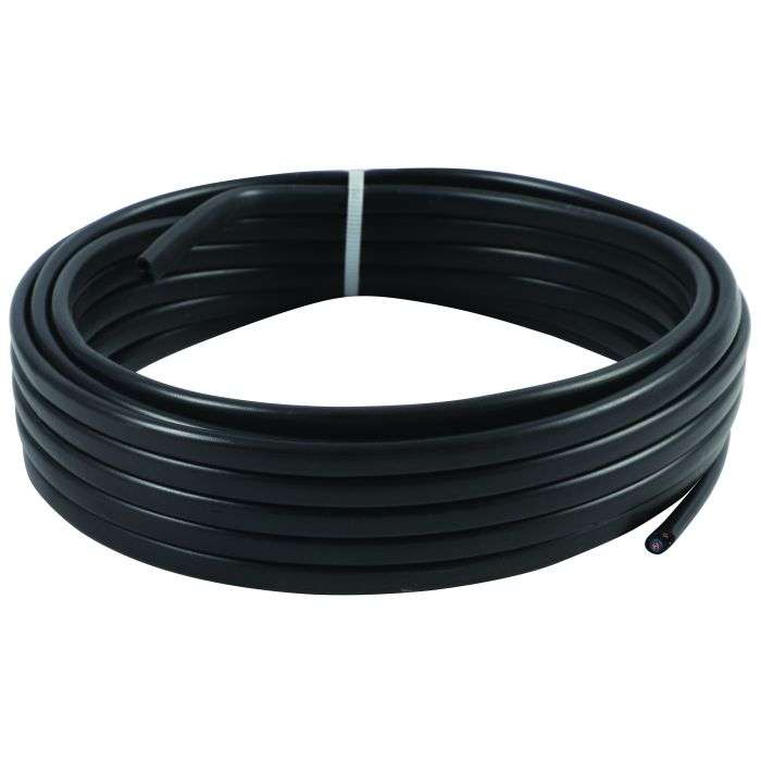 Black 2 Core Flat Mains Cable 0.75mm x 5m