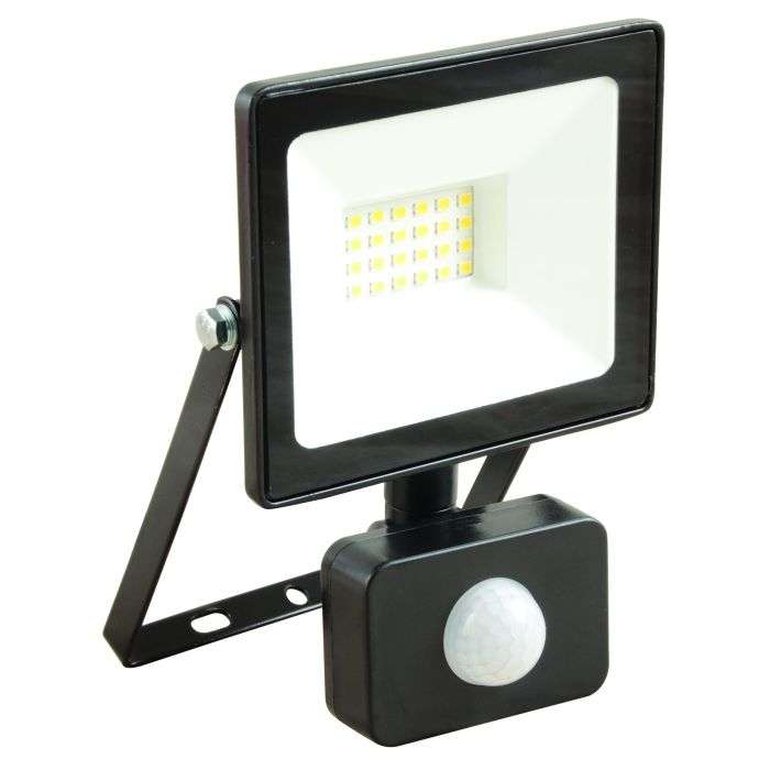 Eurolux Black LED Floodlight With Sensor 20W