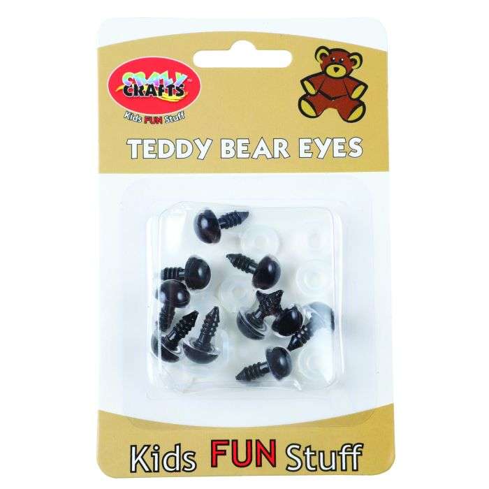 Crazy Crafts Teddy Bear Eyes 12mm - 10 Pack