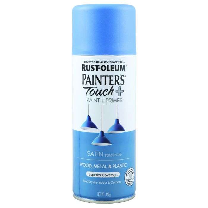 Rust-Oleum Painter's Touch Plus Satin Spray Paint Steel Blue 340g