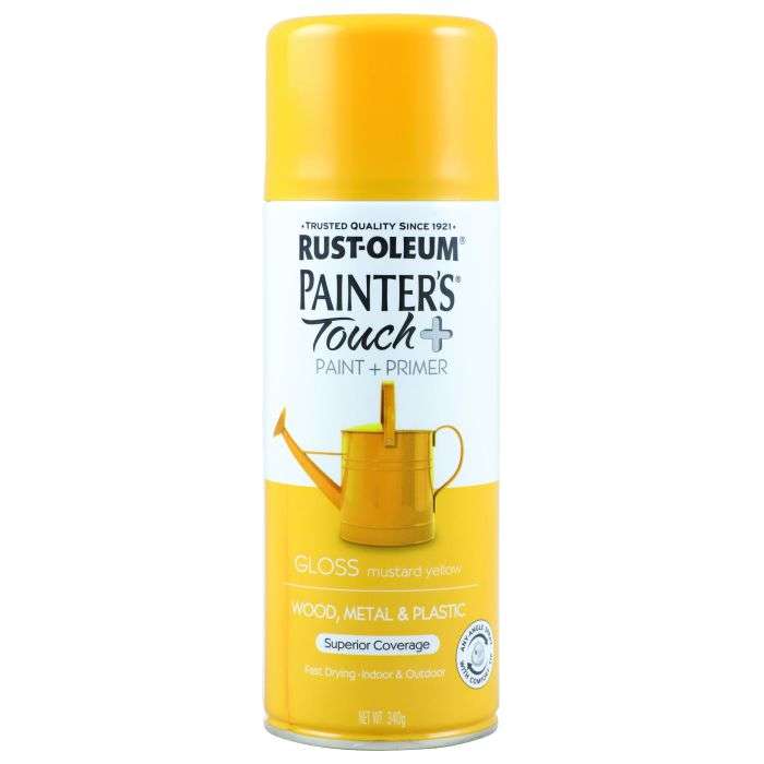 Rust-Oleum Painter's Touch Plus Gloss Spray Paint Mustard Yellow 340g