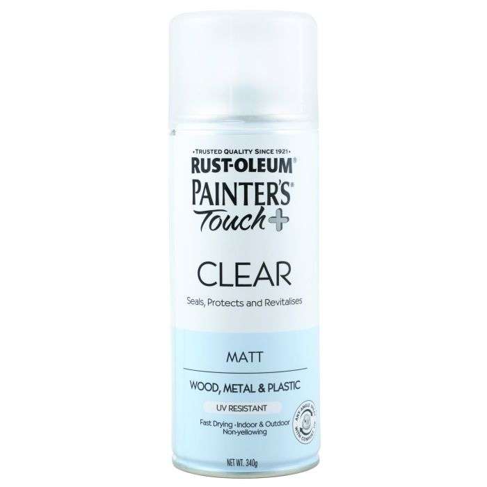 Rust-Oleum Painter's Touch Plus Matt Spray Paint Clear 340g