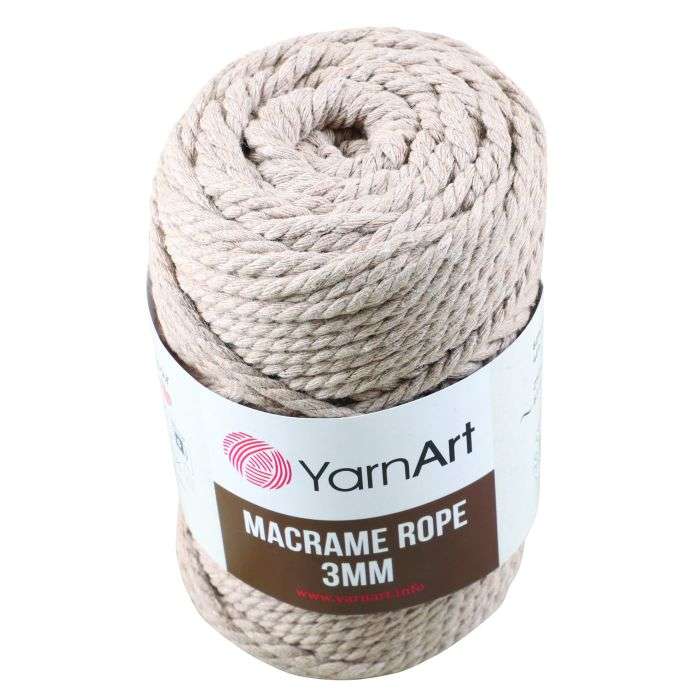 YarnArt Beige Macrame Rope 3mm 250g