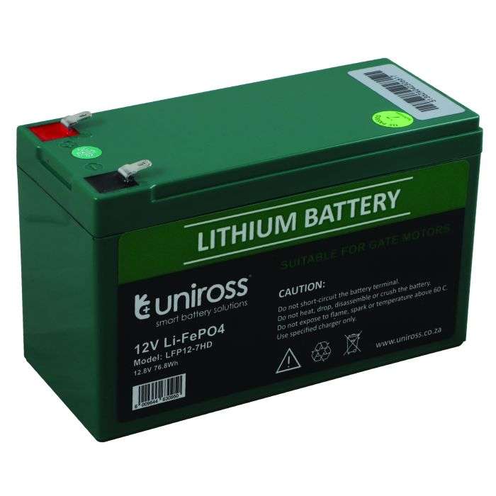 Uniross Lithium-Ion 7Ah 12VMotor Gate Battery