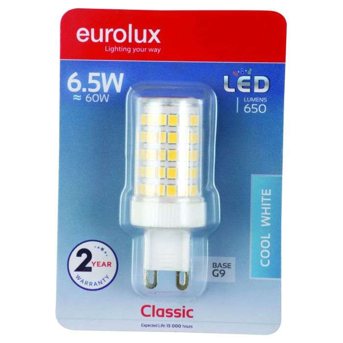 Eurolux 6.5W Cool White G9 LED Lamp
